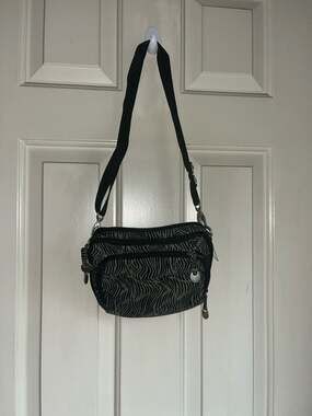 Travelon Anti-Theft Zebra Print Multi-Zip Crossbody Bag